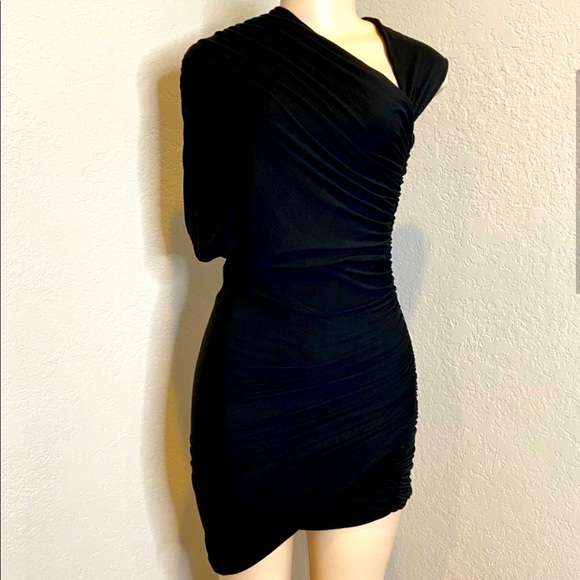 Mason Asymmetrical One Shoulder Black Dress - Picture 3 of 11